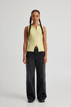 Rosie Button Up Knit Tank, YELLOW - alternate image 2