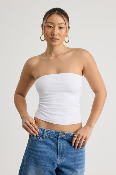 Authentics Longline Bandeau, WHITE