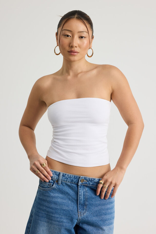 Authentics Longline Bandeau, WHITE