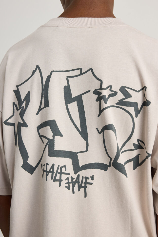 Cartoon Network X Half Half Box Fit Tshirt, LCN WB PEBBLE/ED EDD EDDY GRAFITTI