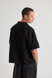 Boxy Cropped Short Sleeve Shirt, BLACK OXFORD - alternate image 3