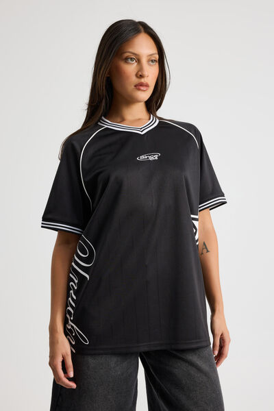 V Neck Sports Jersey, BLACK/LEGACY