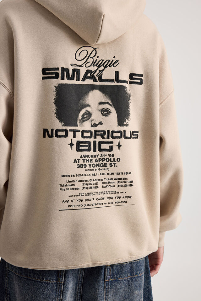 Music Merch Hoodie, LCN MT BEIGE/BIGGIE NOTORIOUS BIG