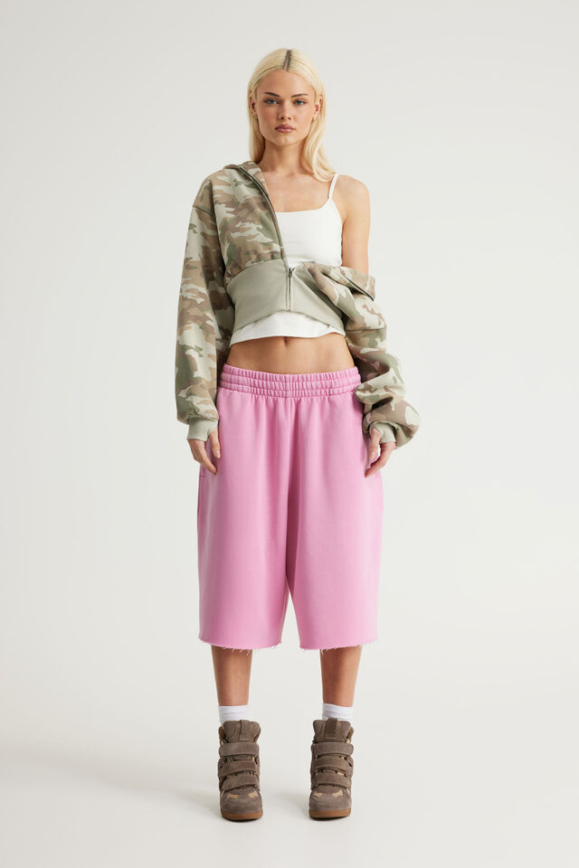 Authentics Baggy Track Short, WASHED POP PINK