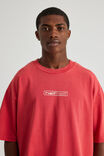 Half Half Boxy Cropped Graphic Tshirt, HH WASHED VARSITY RED/CHAINED UP - alternate image 4