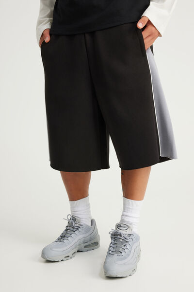 Authentics Baggy Track Short, BLACK/CONCRETE PANEL