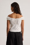 Novie Off Shoulder Shirt, WHITE - alternate image 3