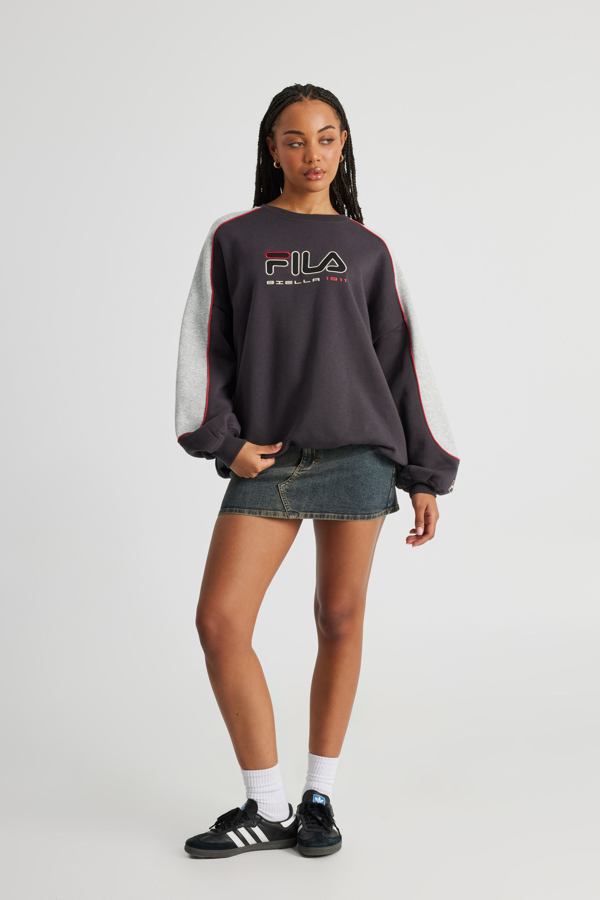 Grey fila sweater top