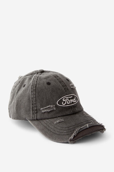 Lcn Ford Distressed Dad Cap, LCN DISTRESSED BLACK FORD LOGO