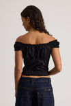 Novie Off Shoulder Shirt, BLACK - alternate image 3