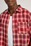 Half Half Boxy Cropped Short Sleeve Shirt, HH BORDEAUX SPACE DYE - alternate image 4