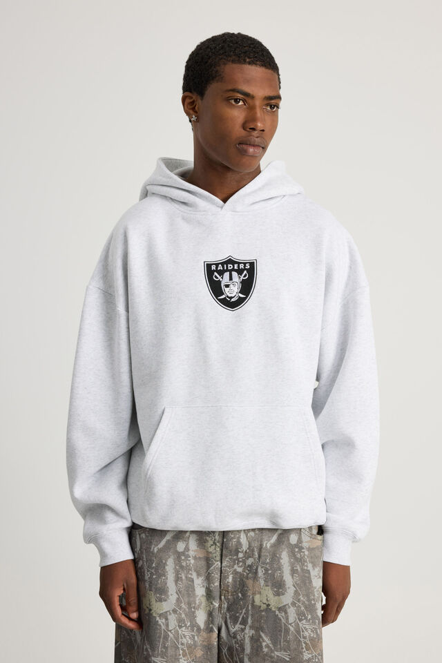 Nfl Hoodie, LCN NFL SILVER MARLE/RAIDERS SUPERSCRIPT