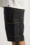 Half Half Painter Baggy Denim Short, BLACK STONE - alternate image 4