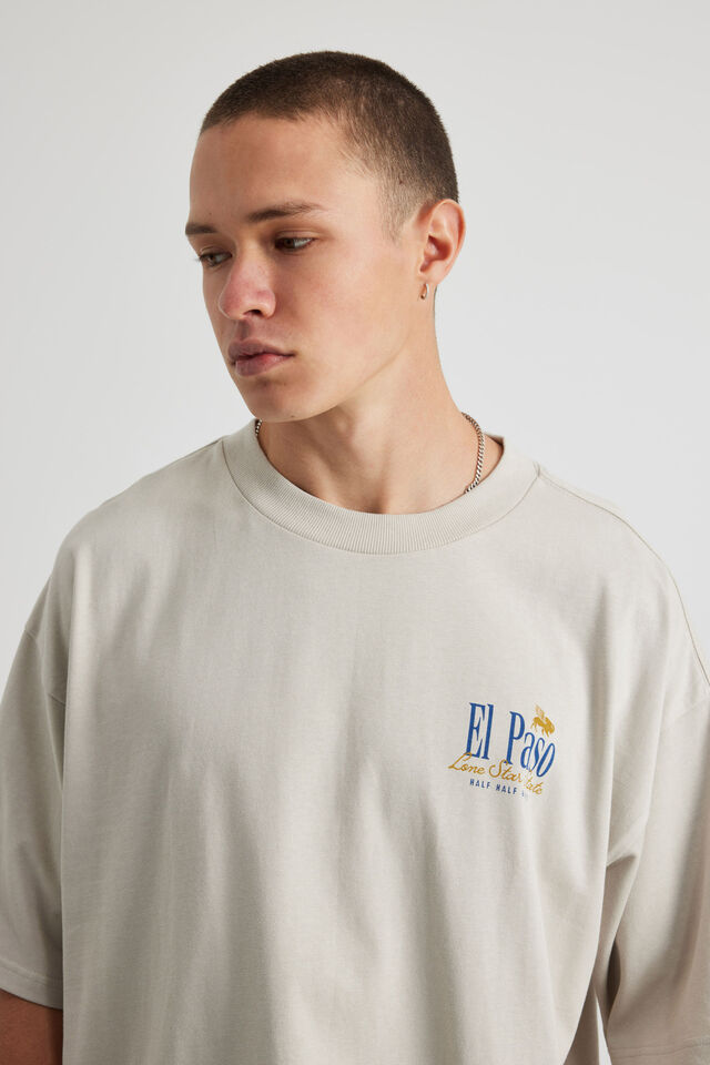 Half Half Heavyweight Box Fit Graphic Tshirt, HH FOG/EL PASO