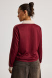 Notion Long Sleeve Fitted Sports Jersey, CHERRY LACQUER/NOTION - alternate image 3