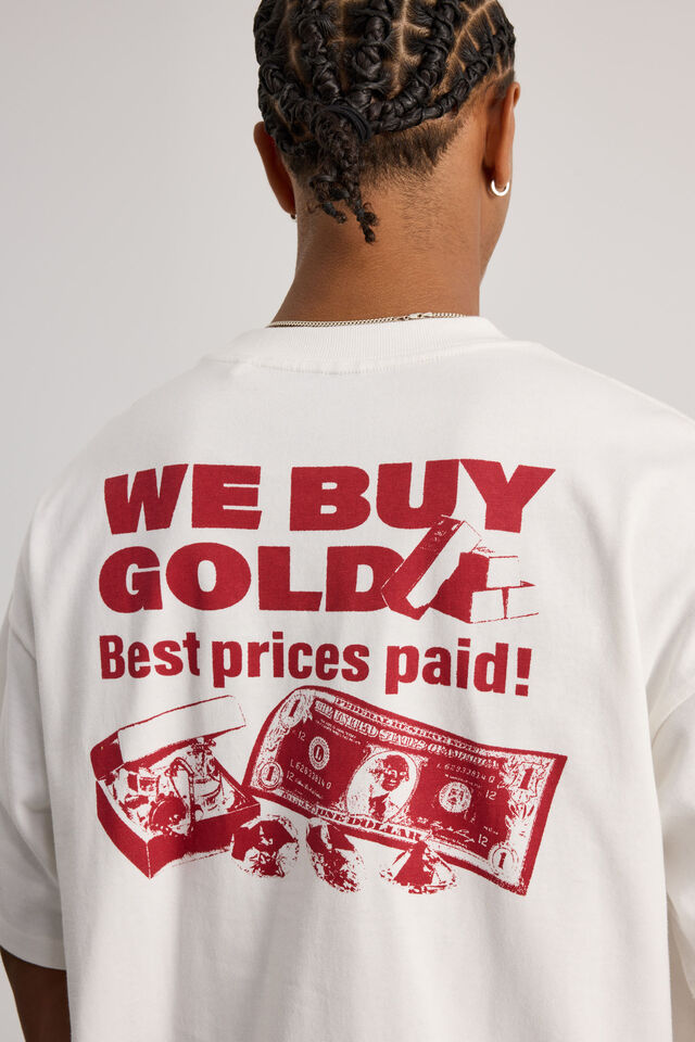 Half Half Heavyweight Box Fit Graphic Tshirt, HH CLOUD/WE BUY GOLD