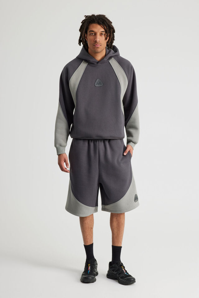 Half Half Regular Track Short, HH SLATE/ OIL SLICK PANEL