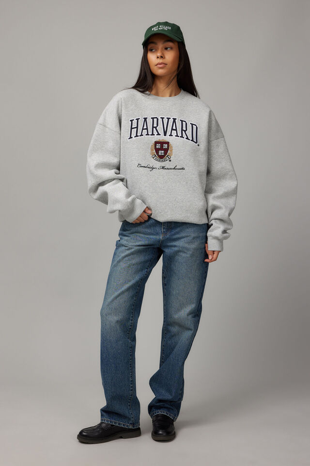 Lcn College Crew Neck Sweater, LCN HAR GREY MARLE/HARVARD