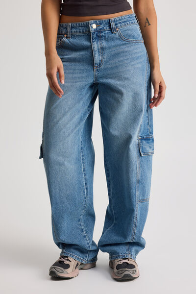 Mid Rise Cargo Jean, TEXAS BLUE