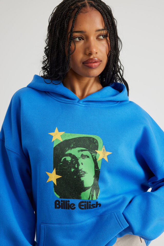 Music Merch Hoodie, LCN BRA MEDITERRANEAN BLUE/ BILLIE EILISH
