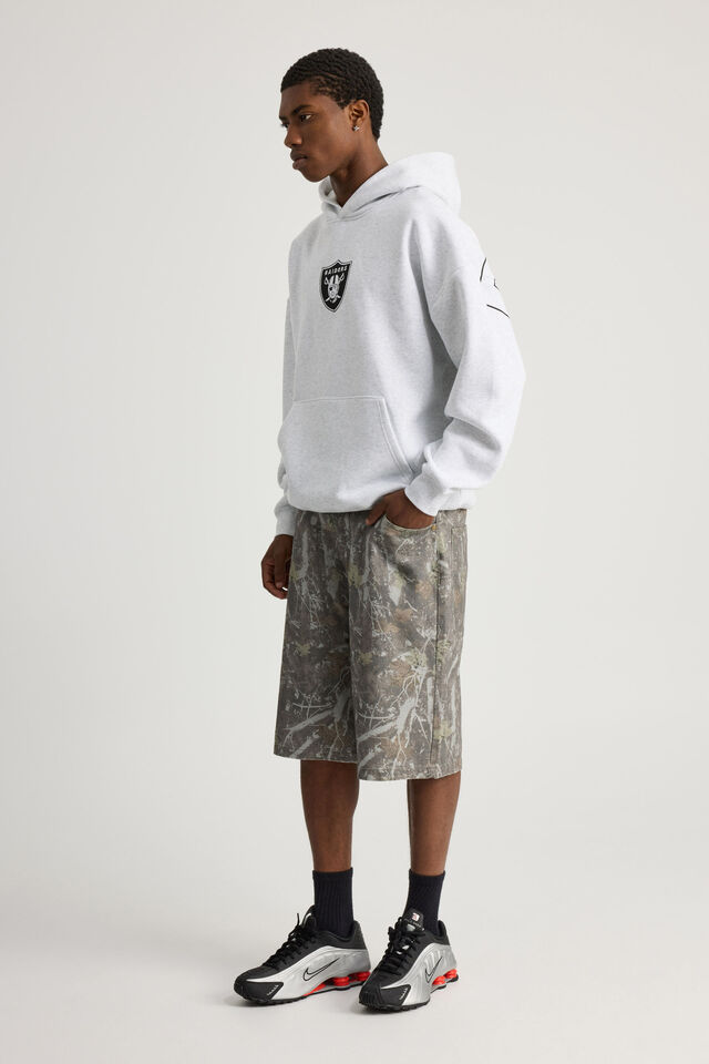 Nfl Hoodie, LCN NFL SILVER MARLE/RAIDERS SUPERSCRIPT