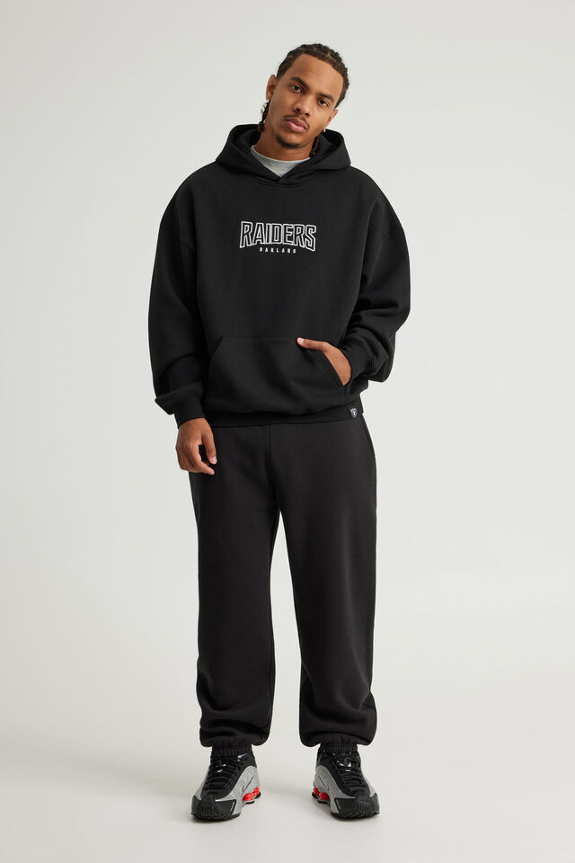 Baggy Cuffed Trackpant, BLACK