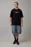 Half Half Oversized T Shirt, BLACK/HALF HALF FLUORO - alternate image 2