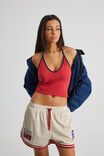 Milly V Neck Halter Top, RED/NAVY - alternate image 1