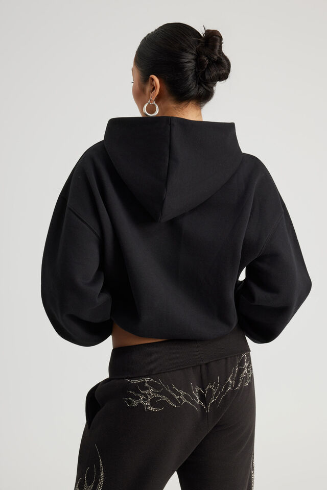 Notion Boxy Hoodie, NTN BLACK/RHINESTONE CYBER