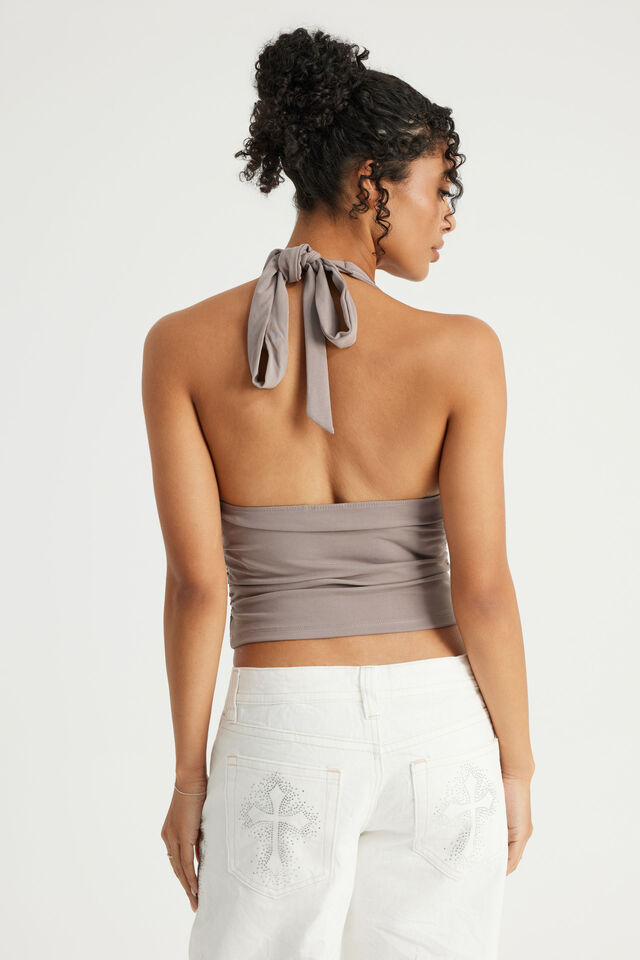Soft Washed Halter Top, MUSHROOM