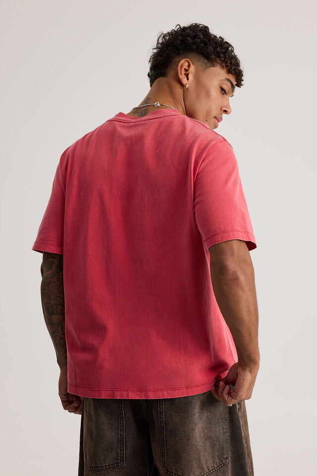 Notion Vintage Slim Fit Graphic Tshirt, NTN WASHED VARSITY RED/ABYSMAL