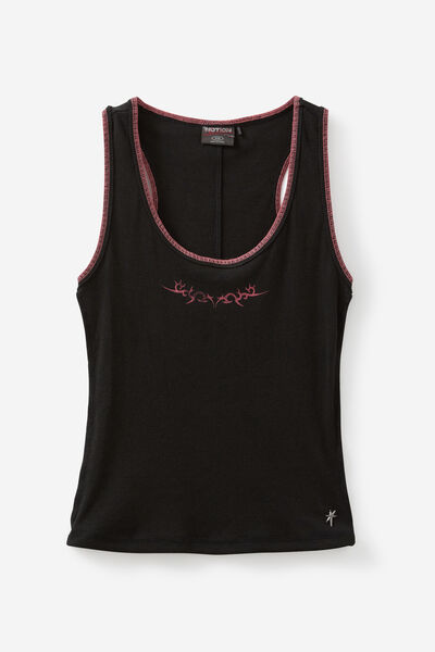 Notion X Smolbrat Graphic Tank, WASHED BLACK/SMOLBRAT SPIKEY VINES