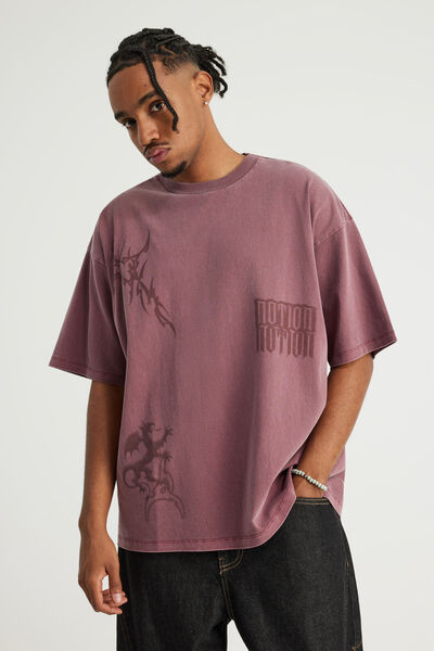 Notion Vintage Graphic Tshirt, NTN WASHED BORDEAUX/MULTI