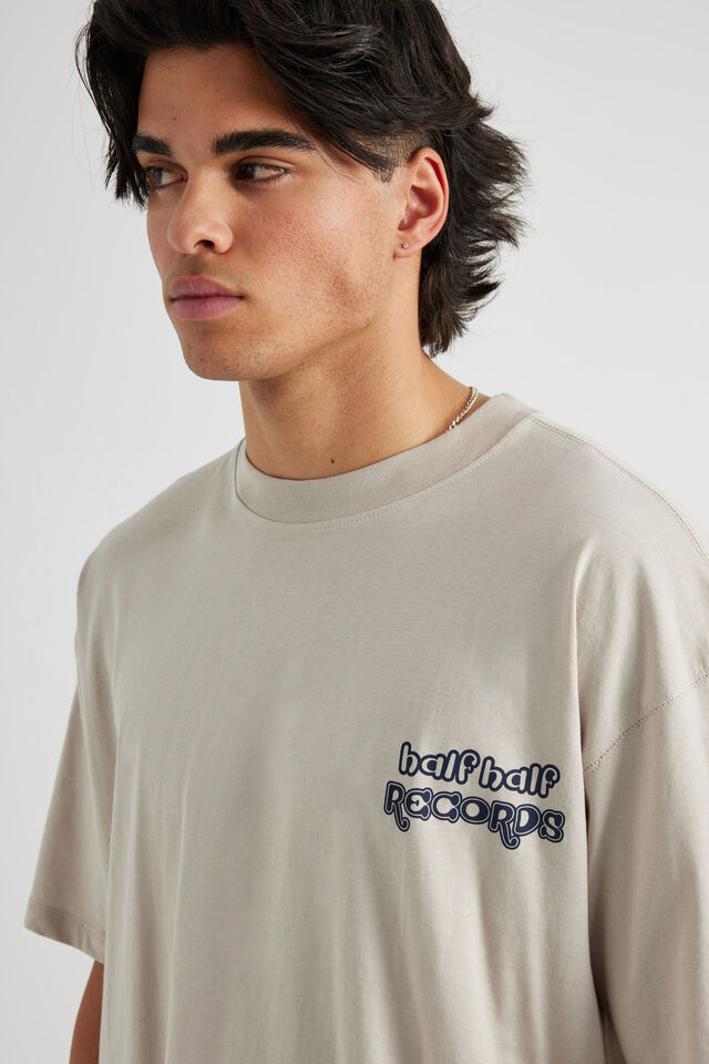Half Half Box Fit Graphic T Shirt, HH FOG/RECORDS JAPAN