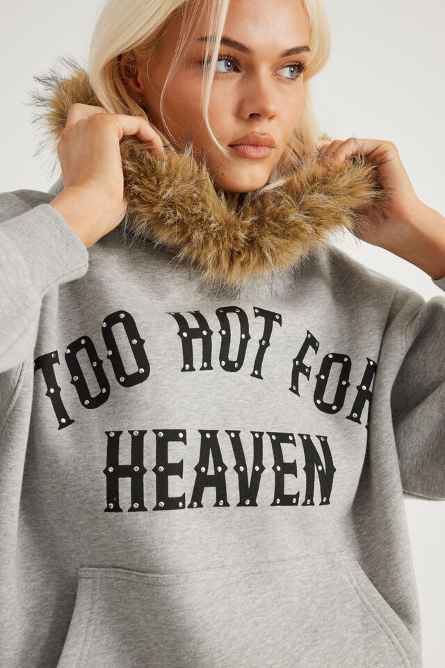 Notion Boxy Hoodie, NTN GREY MARLE/HEAVENLY