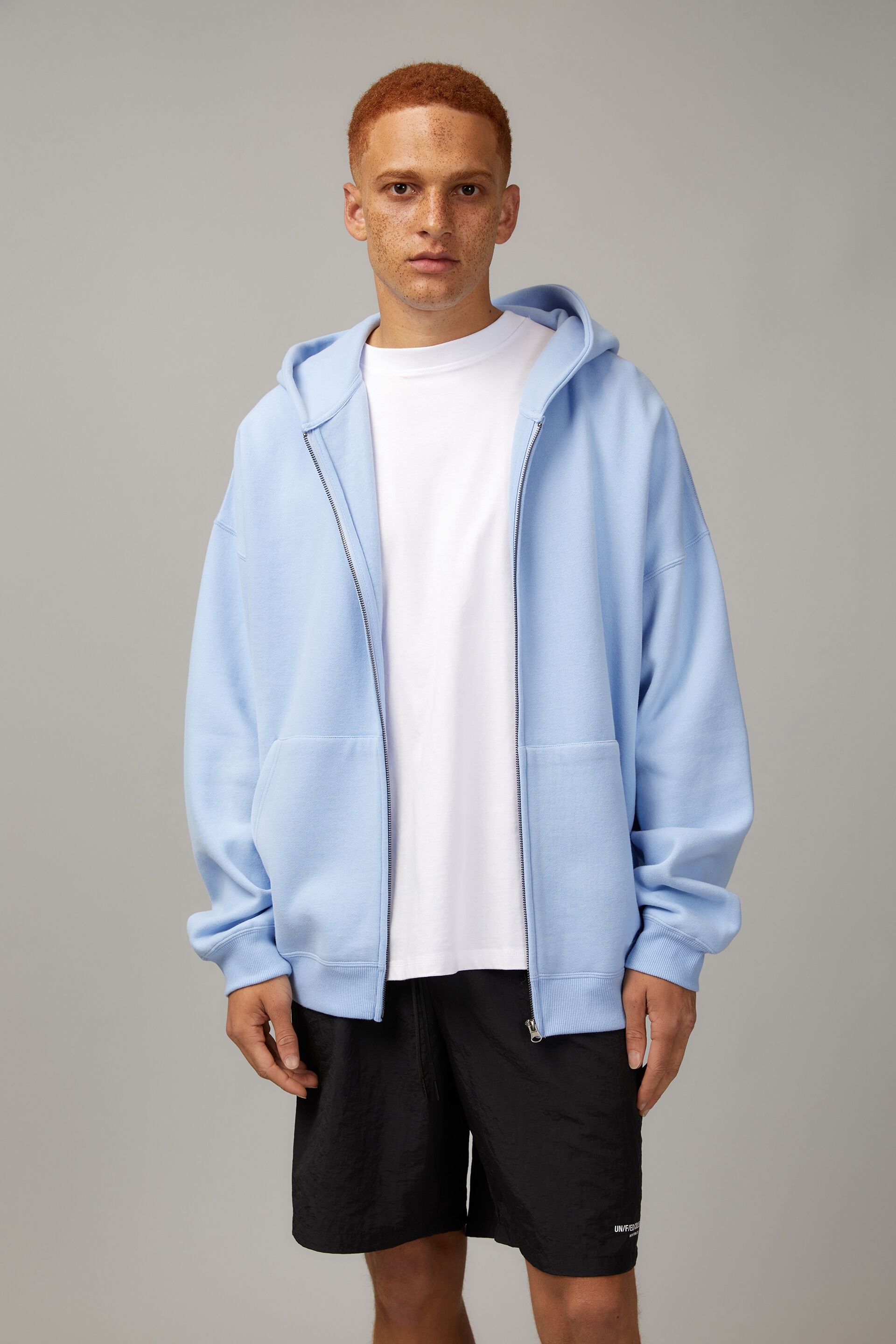 Light blue zip outlet up hoodie mens