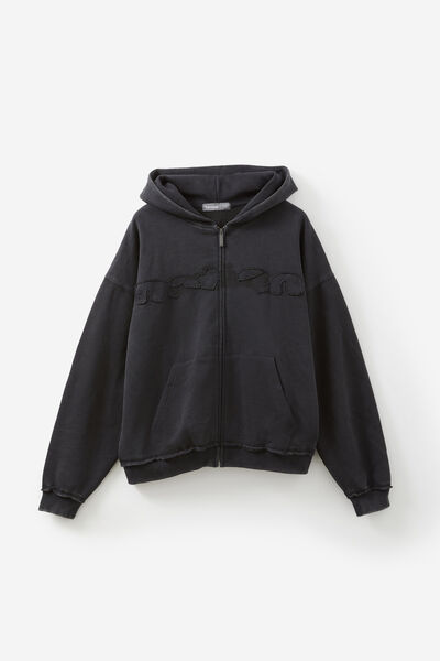 Notion Zip Thru Hoodie, NTN WASHED BLACK/NOTION LOGO