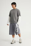 Attack On Titan Baggy Track Short, LCN AOT WASHED PAVEMENT/TITAN PATCHWORK - example image 2