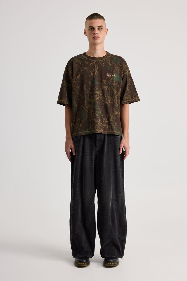 Notion Boxy Cropped Heavyweight Tshirt, NTN DARK CAMO/NOTION