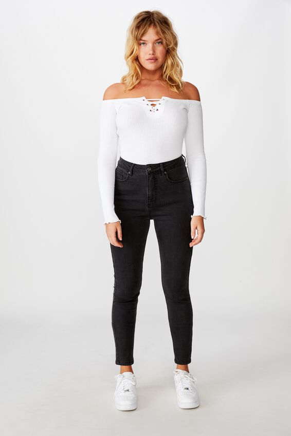 The Skinny High Rise Jean, THRIFT BLACK