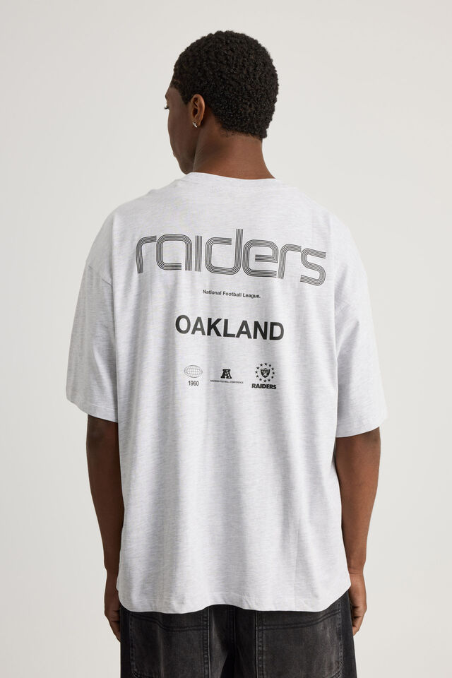 Box Fit Nfl Tshirt, LCN NFL RAIDERS SILVER MARLE/WORLDWIDE