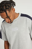 Half Half Panelled Tee, HH GREY MARLE/NAVY BLAZER PANELLED PILL - example image 2