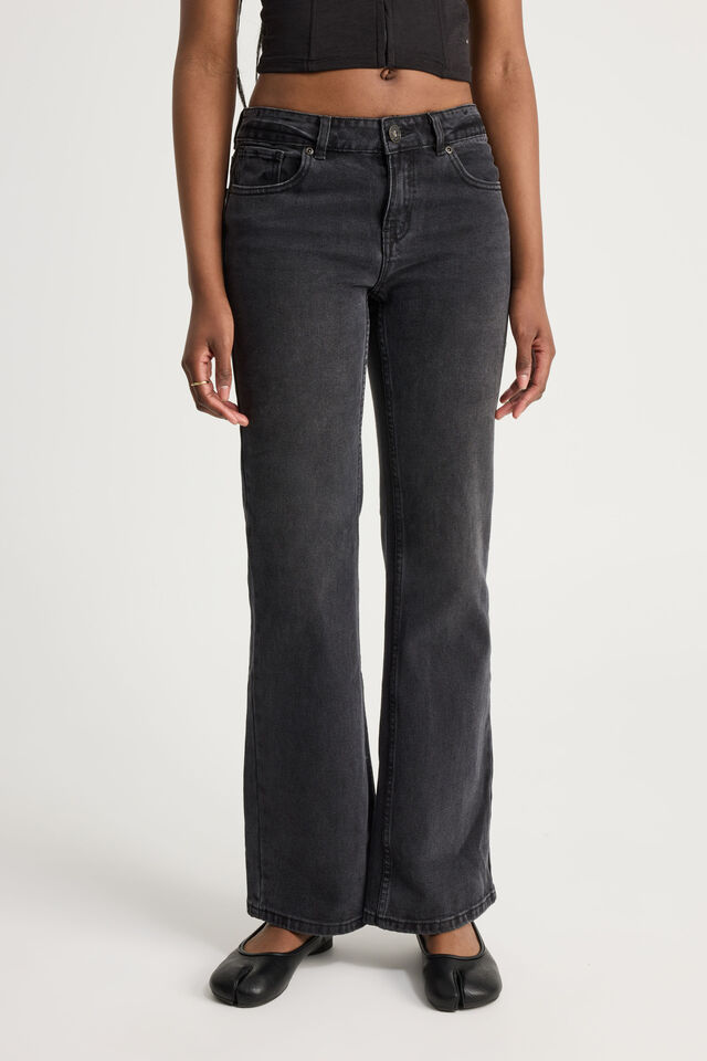 Jamie Lowrise Bootleg Jean, WOLF WORN BLACK