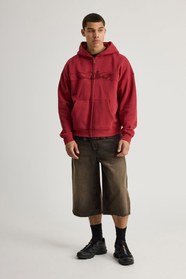 Notion Zip Thru Hoodie, NTN TUSCAN RED/NOTION LOGO