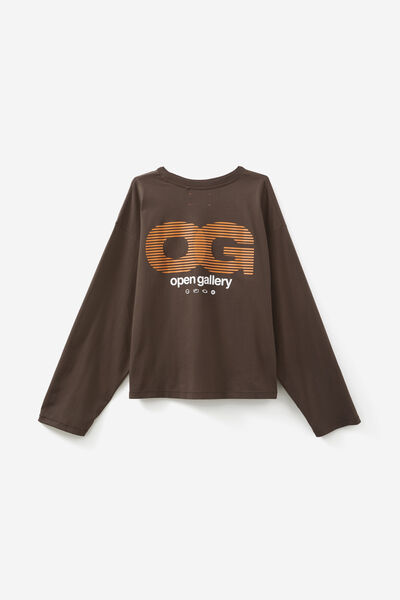 Open Gallery Cropped Long Sleeve Tshirt, OG SHADOW/PARALLEL DIVISION