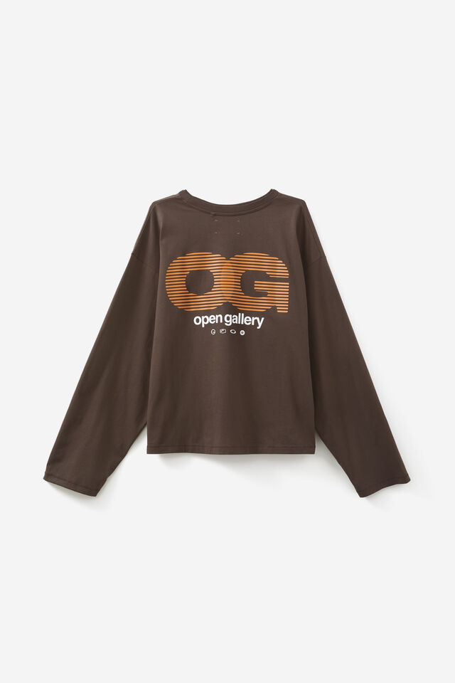 Open Gallery Cropped Long Sleeve Tshirt, OG SHADOW/PARALLEL DIVISION
