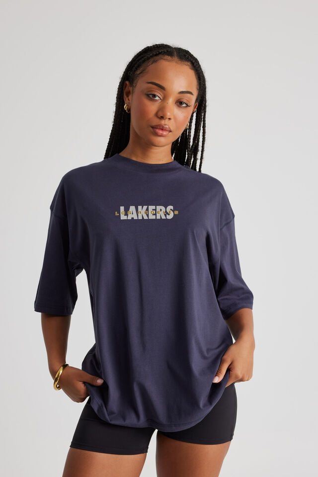 Box Fit Nba T Shirt, LCN NBA ARCTIC BLUE/LAKERS Y2K