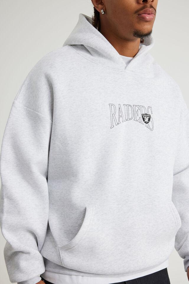 Nfl Hoodie, LCN NFL SILVER MARLE/RAIDERS OUTLINE