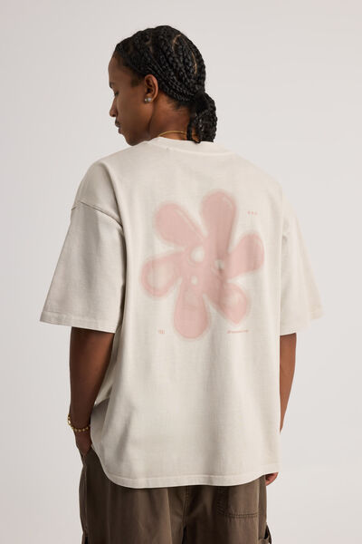 Notion Heavy Weight Box Fit Graphic Tshirt, NTN WASHED SAND/MOON LANDING
