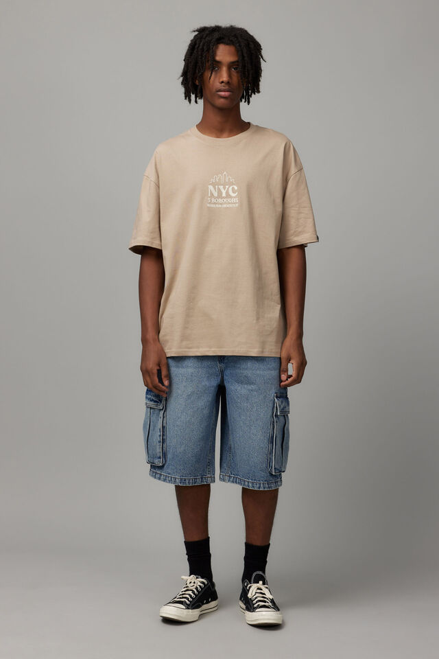 Oversized Graphic T Shirt, DRIFTWOOD/NYC SKYLINE